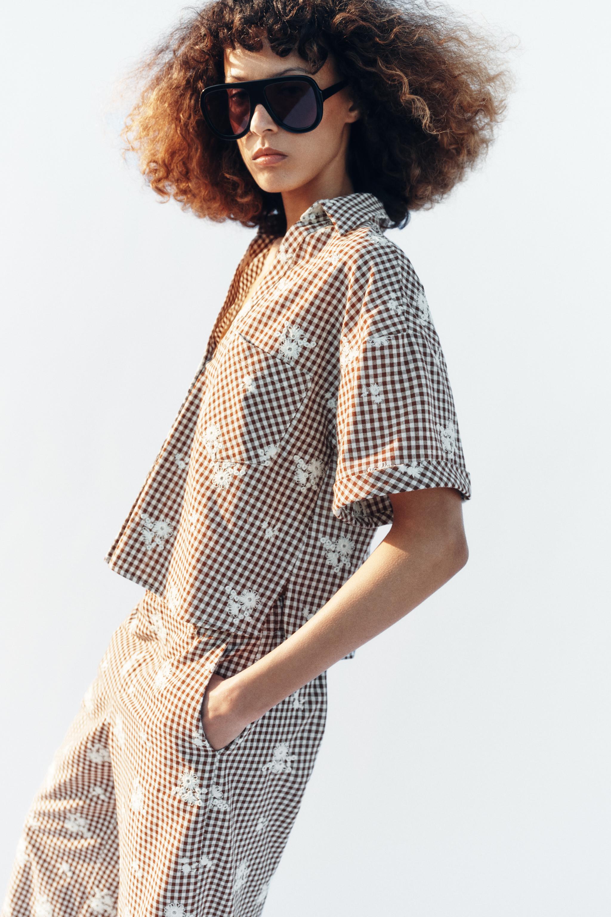 EMBROIDERED PLAID SHIRT